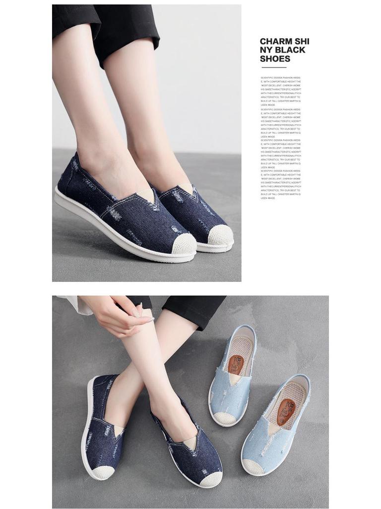 Women's Spring/Autumn Comfortable Canvas Flats: Casual, Versatile, Non-Slip, Soft Sole Shoes