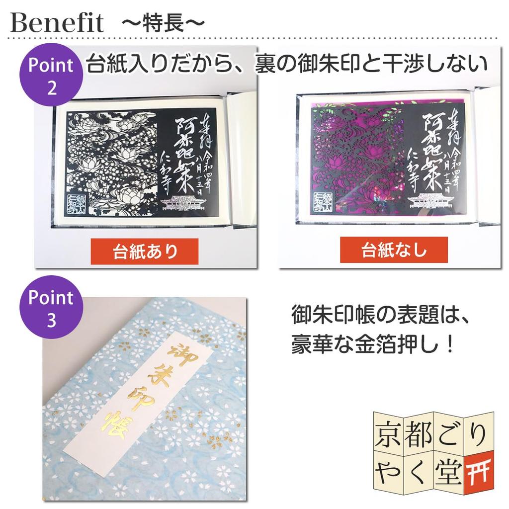 Kyoto Goryakudo Goshuin Goshuin Cherry Blossom Blizzard On Kanze Water Holder, Double-page Size, Book, Pocket, Paper-cutting (No Cover, (Light Blue))