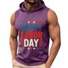 Men Sleeveless Hoodie Tank Top Casual Muscle Fit Athletic Shirt Summer Workout Gym Apparel with Labor Day Print