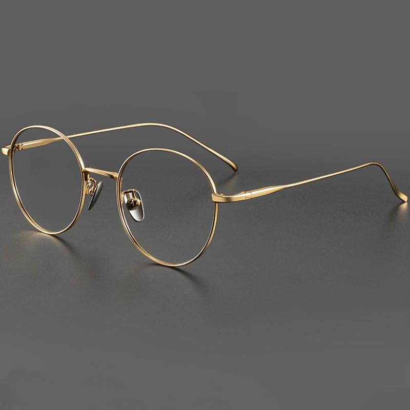 Vintage Ultralight titanium frames Myopia Eyeglass Man Reading Glasses Woman Round Pure Titanium Prescription Presbyopia Eyewear