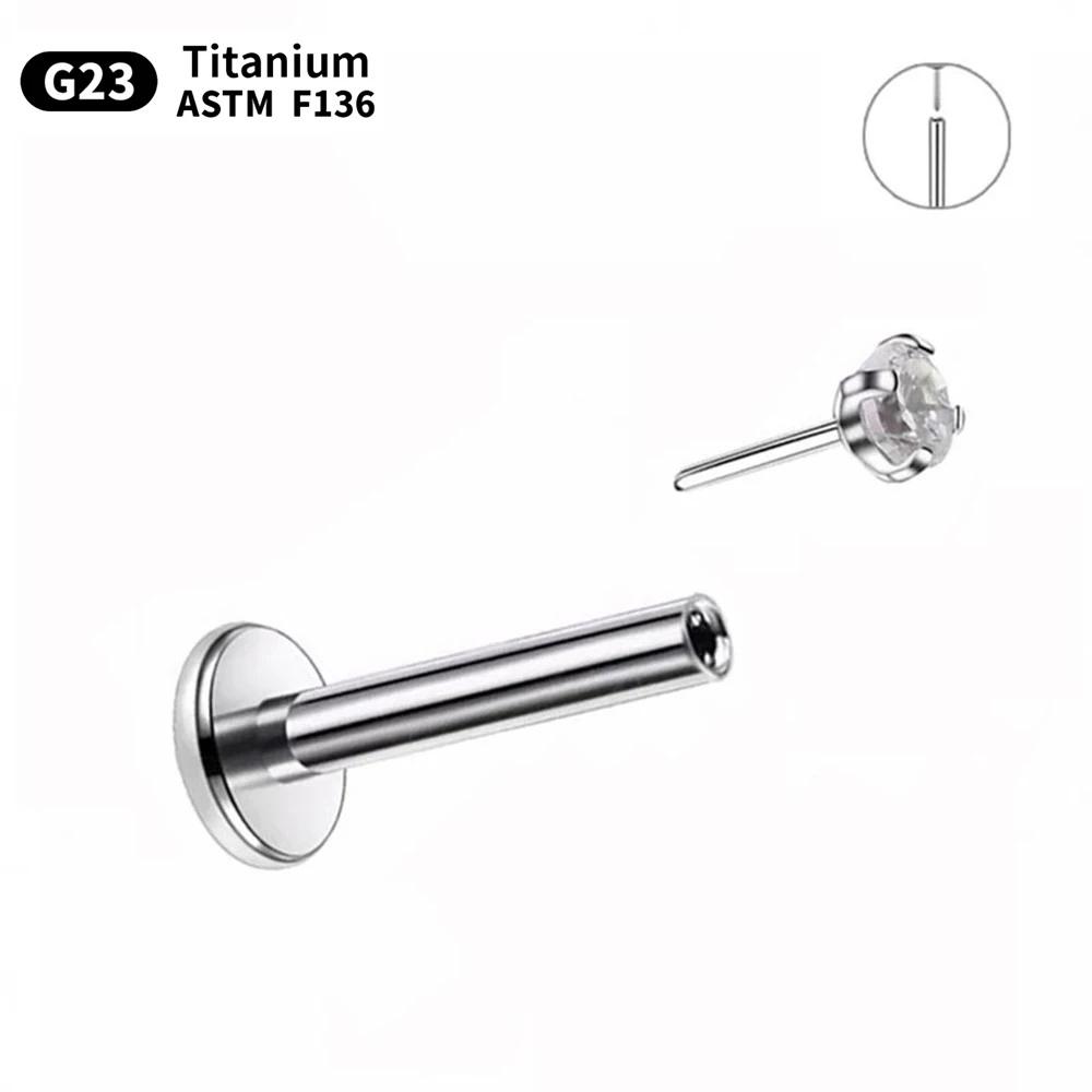 10/50 Stück G23 Titan Piercing Labret Lippe ASTM F136 Körperschmuck Nasenstecker Ohrringe Für Frauen 20/18/16G