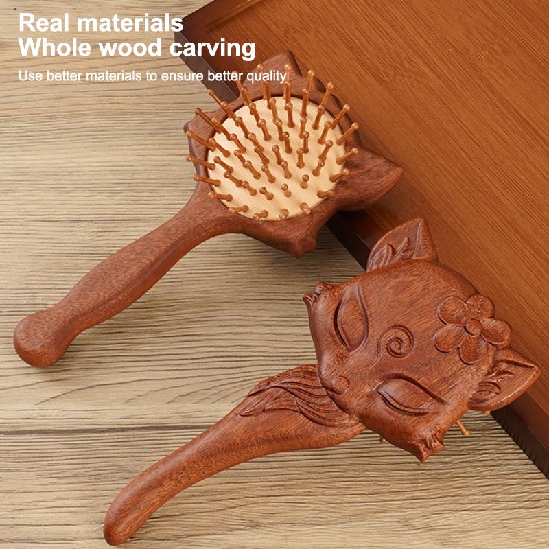 Haarpflege Tierform Luftkissen Sandelholzkamm Tragbarer Antistatischer Massagekamm Lindert Kopfhaut Luftkissenkamm Geschenk