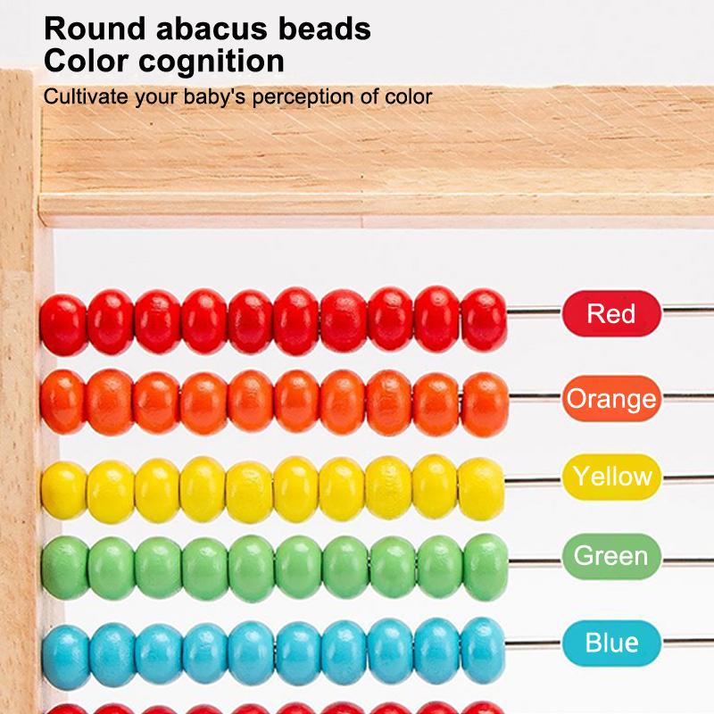 Wooden Counting Toy Abacus Montessori Education Math Toy Children Rainbow Counting Beads Addition Subtraction Operation Learning