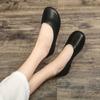 Simple Zen Literary Handgemachte Lederschuhe mit weicher Unterseite für Omas Damen mit flacher Unterseite und flachem Mund, Mutterschuhe für vier Jahreszeiten, Einzelschuhe