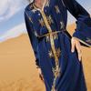 Vestido muçulmano de luxo, cor sólida, indústria pesada, strass, dubai, ramadã, manga comprida, abaya