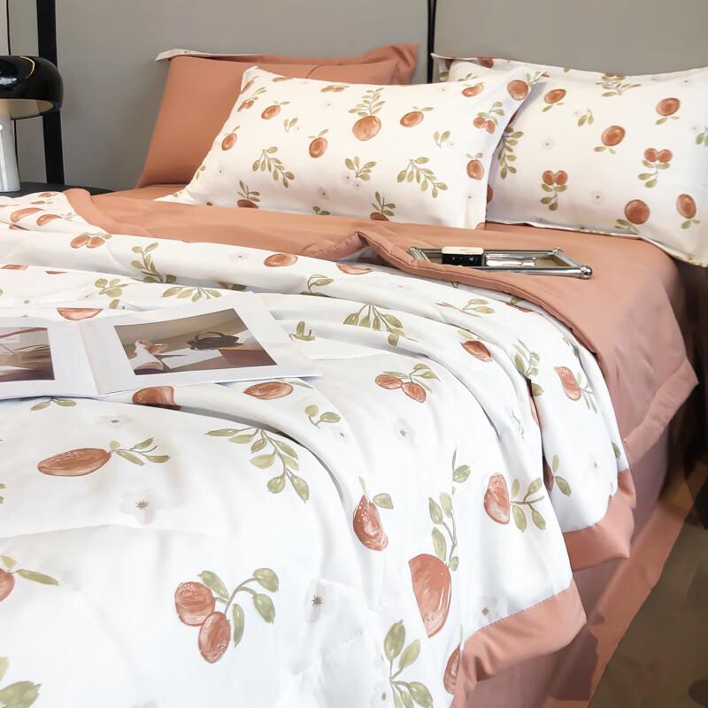 Woodpecker Linen-Feel Cotton Summer Quilt Set