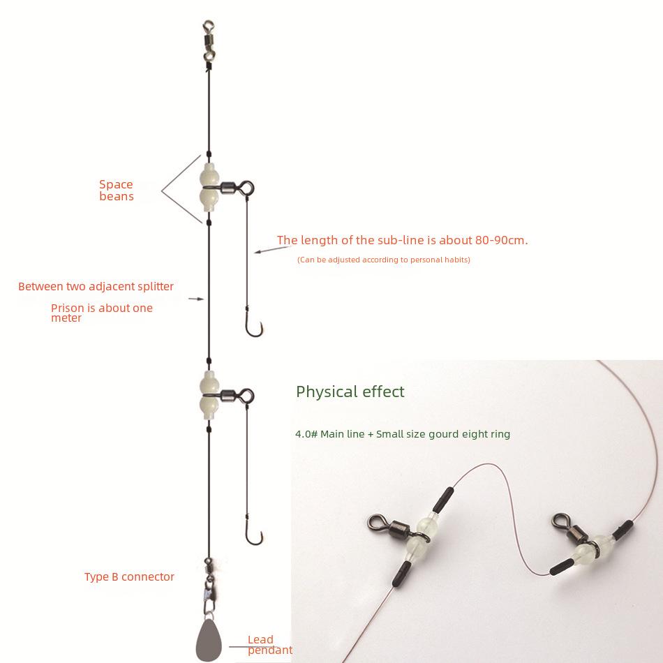 Luminous Swivel Hook: 8-Shaped High-Speed Fishing Connector