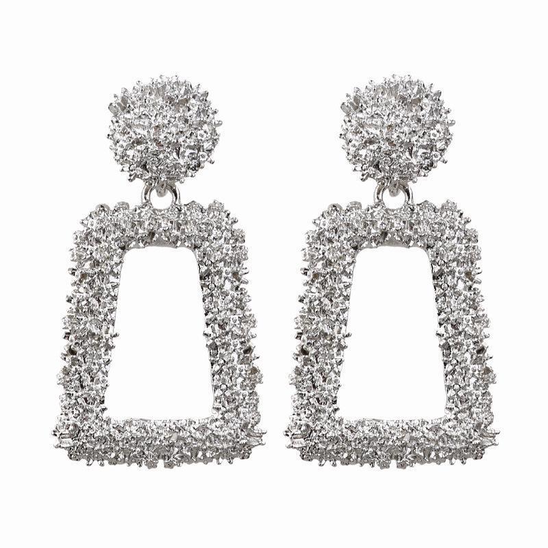 New Vintage Earrings Women Gold Color Geometric Statement Earring Metal Earing Hanging Fashion Jewelry Wedding Accessory