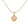 Heart Necklace Set: Natural Stone Cross, Stainless Steel, Waterproof, Colorfast, Fashionable Layered Clavicle Chain for Women