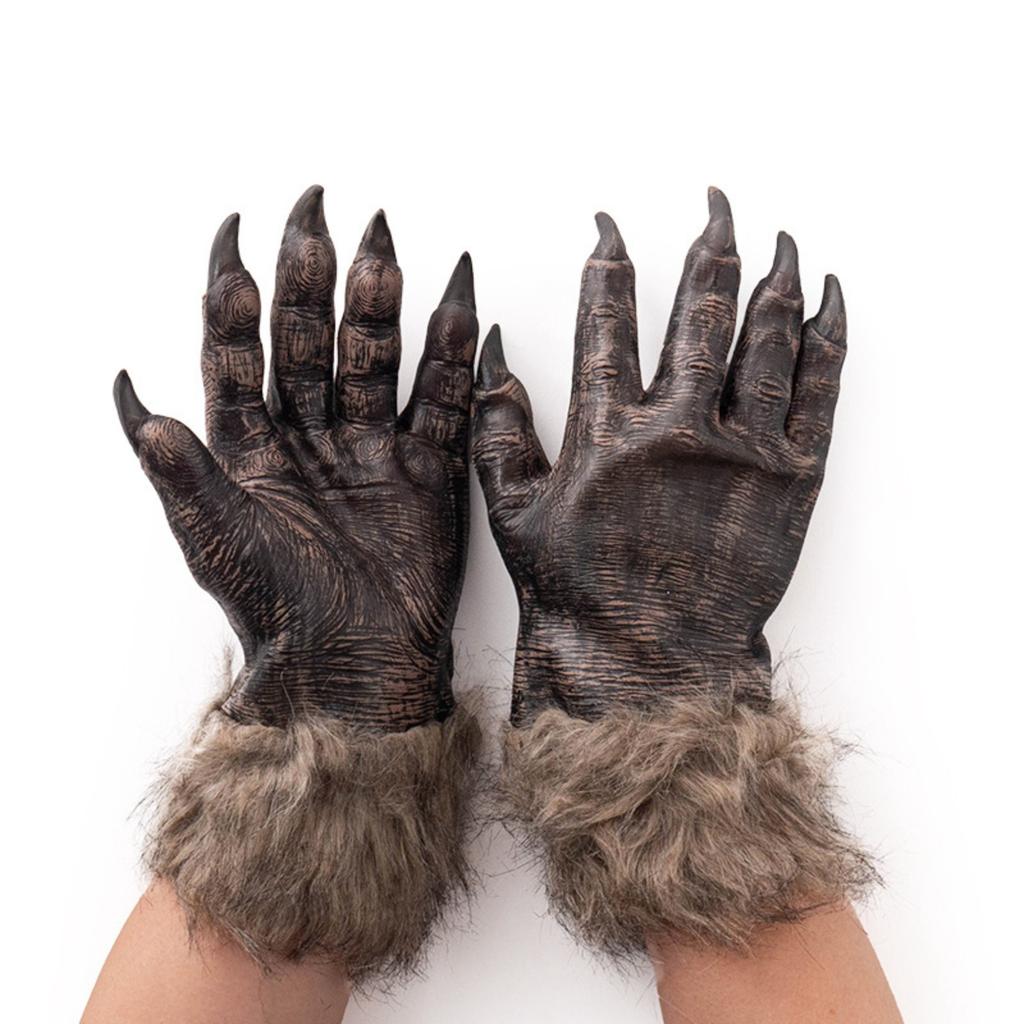 Halloween Animal Gloves, Plush LatexGhostClaw Covers, Escape Room, Haunted House ThemePark Horror Costume Props