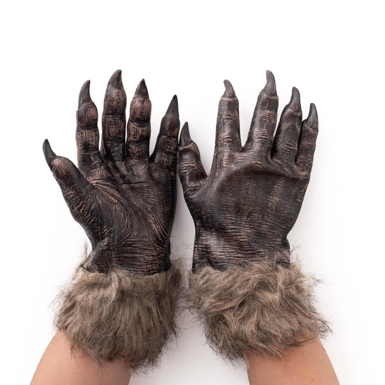 

Halloween Plush Gloves with Latex Claws Ghost Monster Costume Accessory for Haunted House Theme Park Horror Dress Up Props