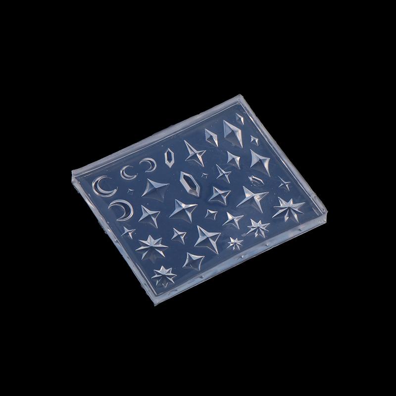 #1Pc Silicone Nail Art Molds Rhombus Diamond Pentagram Design Carving Template Nail Accessories For Women DIY Manicure Supplies