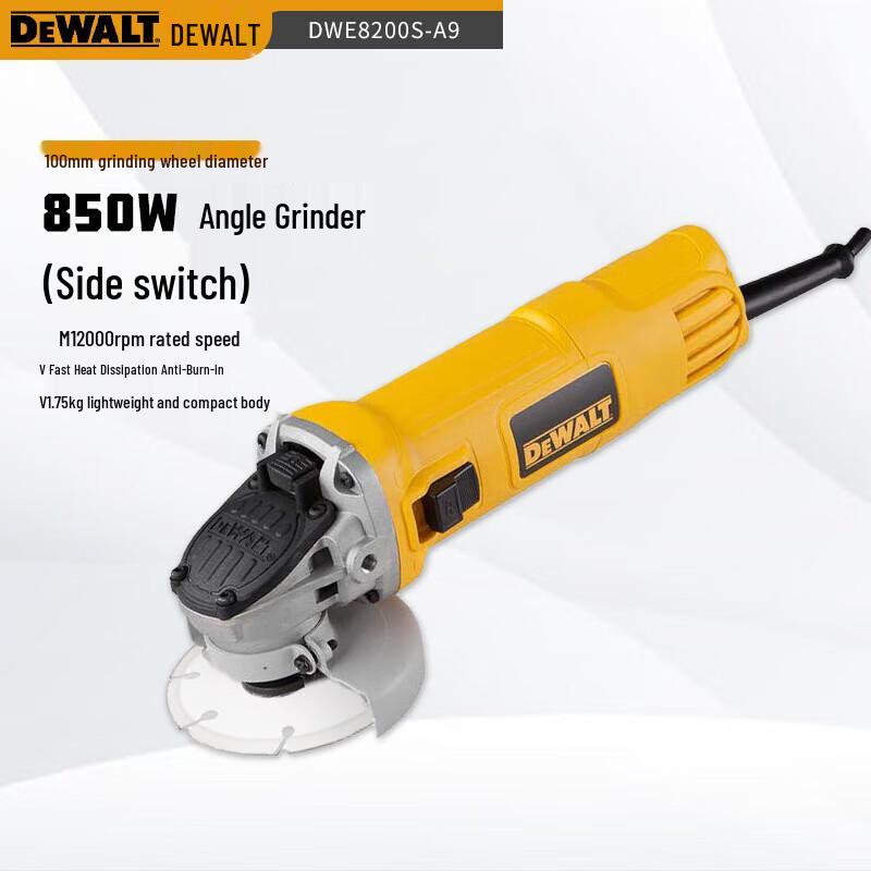 

DEWALT 850W 4-inch Corded Angle Grinder CN plug (adapter included)