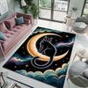 Multiple sizes Black cat on crescent moon Print Carpet Rug for Living Room Bedroom Sofa Doormat Home Decor Non-slip Floor Mat