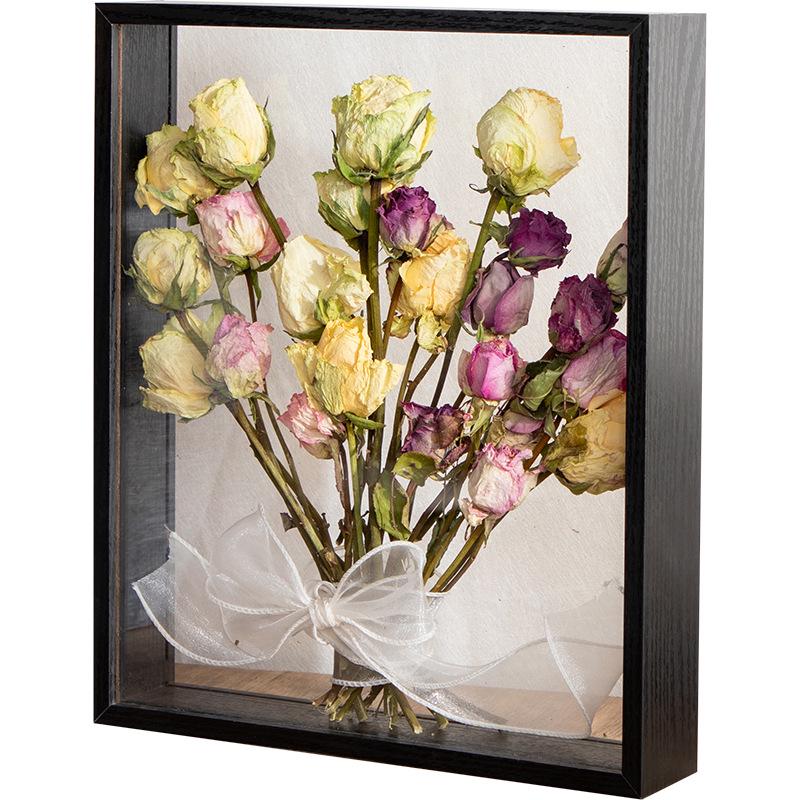 Double-Sided Transparent Dried Flower Photo Frame for Wall Hanging & Tabletop Display