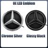 För Mercedes Benz W176 W246 W205 W212 W207 W217 W251 W166 Silver och Svart Emblem Framgrill Lyst Logotyp Stjärn Emblem