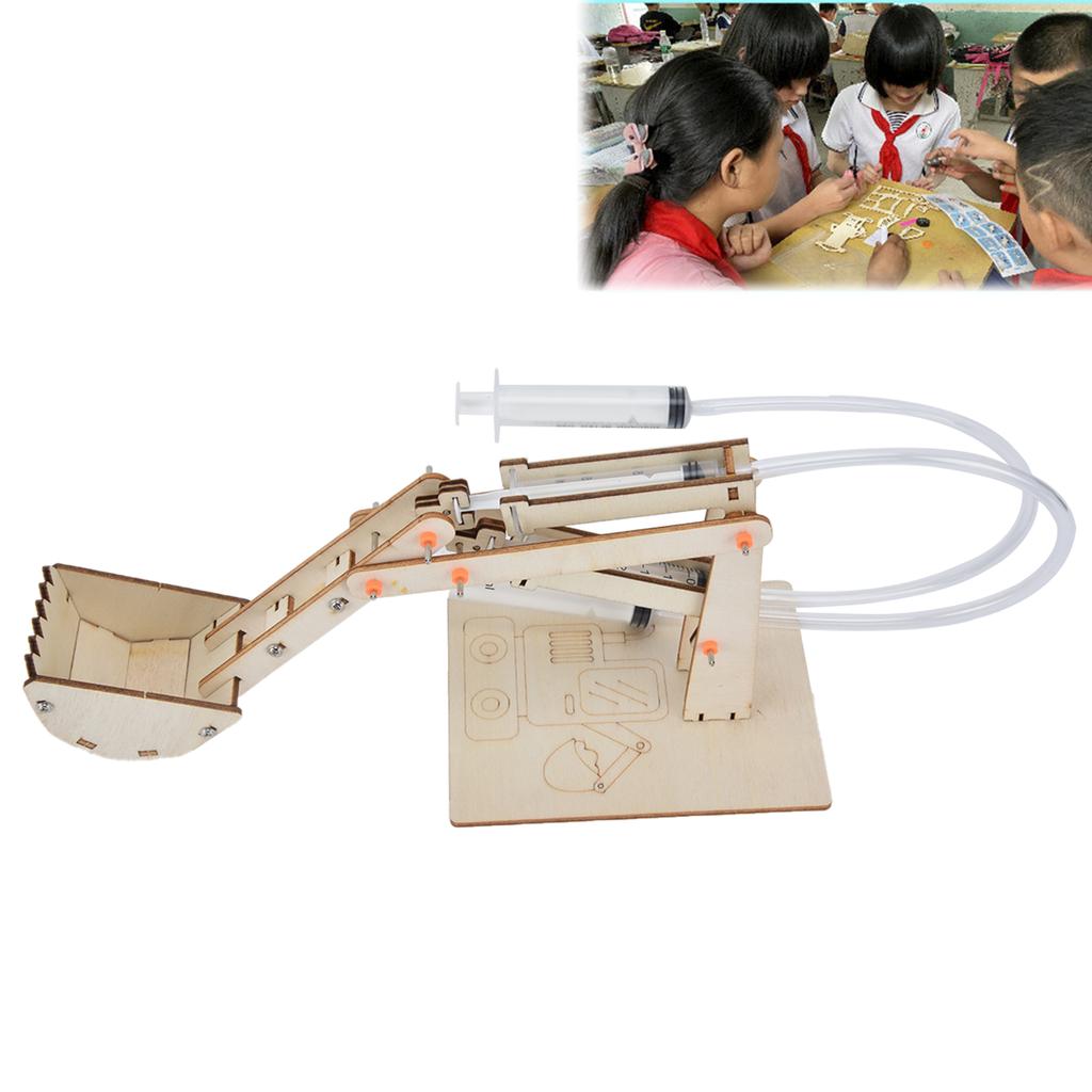 DIY Hydraulic Excavator Model STEM Toys Children Educational Science Experiment Toy Set