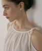 REORG Mor Cutout Shirring Ribbon Blouse Ivory