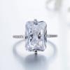 MODIAN 925 Sterling Silver Rectangle 5A Clear Zircon Luxury Rings Anniversary Engagement Jewelry For Women Fashion Rings
