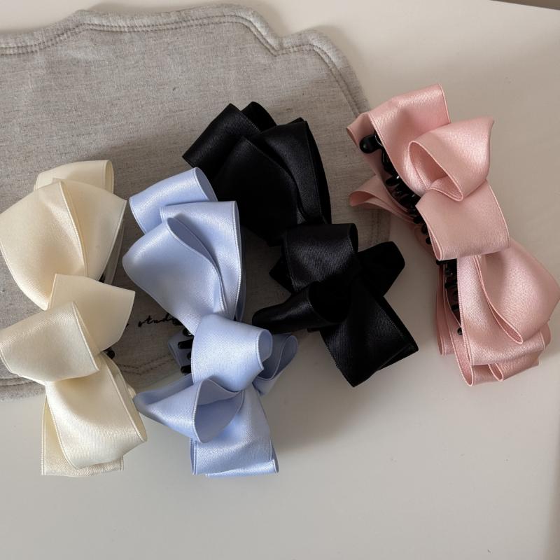 Francuski Luksusowy Czarny Klips Bananowy z Kokardką Damski Klips do Włosów z Tyłu Klips do Kucyka Klips Pionowy Opaska na Głowę Akcesoria do Włosów