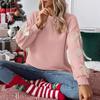 Weihnachts-Sweatshirts für Damen Süßes Schleifen-Sweatshirt Oversized Rundhals-Sweatshirt Ohne Kapuze Weihnachten Herbst Y2k Oberteile Pullover