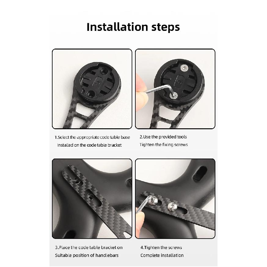 Carbon Fiber Computer Mount Holder Bicycle Bracket Stopwatch Speedometer Road Bike Compatible For Garmin Bryton