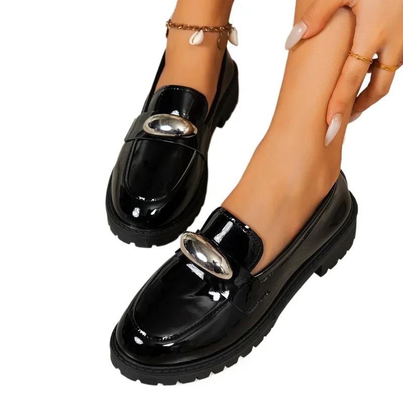Fashion Light Platform Shoes for Women 2025 Fashion Metal Decoration Office and Career New Plus Size High Heels Wedges Shoes for Women