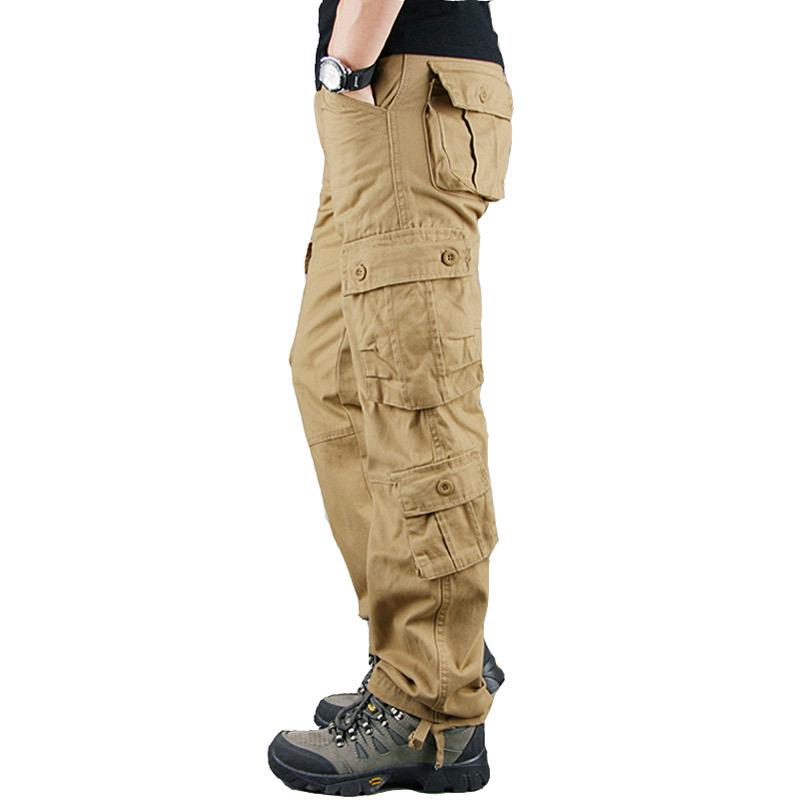 Men's Multi-Pocket Outdoor Overalls: Loose-Fit, Large Size, Straight Trousers for Spring & Autumn