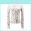 Gemischter Cardigan mit Blumenprint für Damen mit digitaler Stickerei und langen Ärmeln