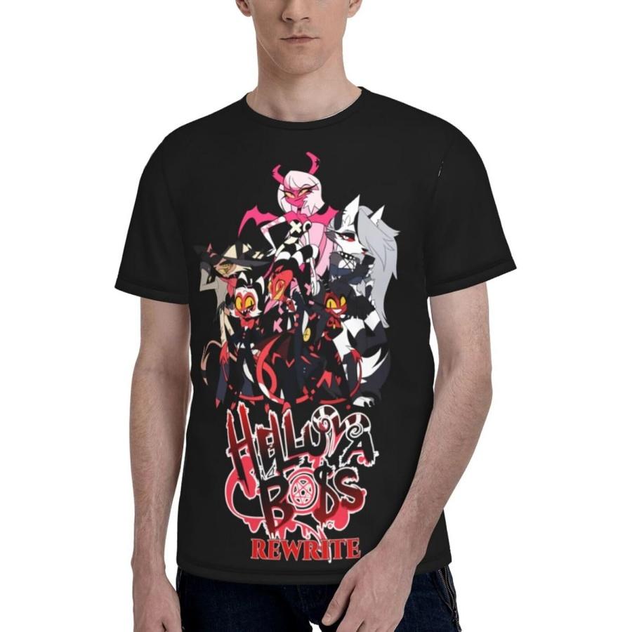 

JOISOMI Men s t Shirt Helluva Boss Men s Athletic T-Shirts Short Sleeve Quick Dry Breathable Crew Neck XXXXXL різнокольоровий