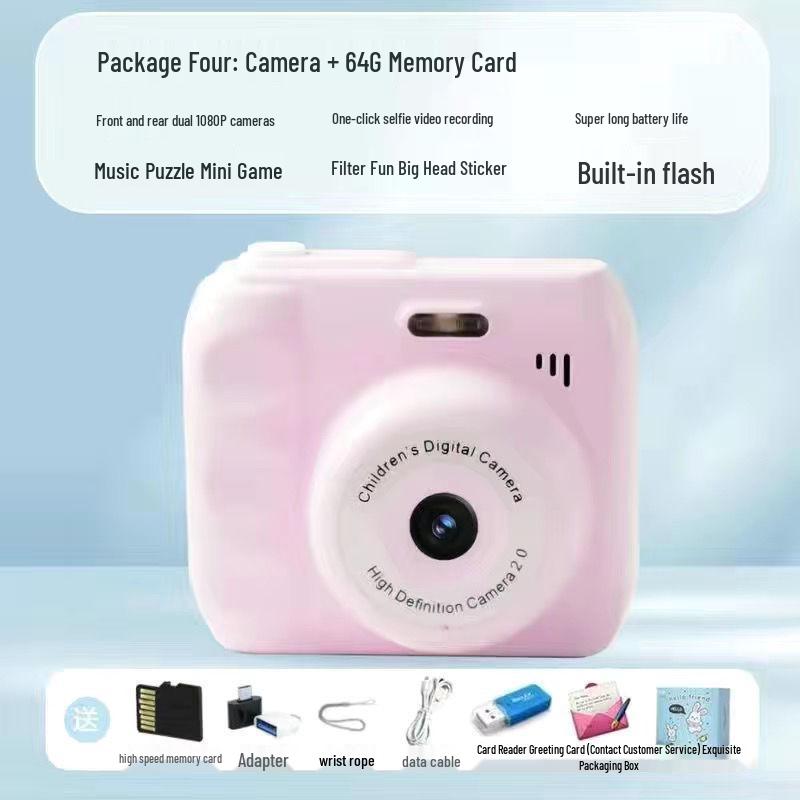 Children's 1080P Digital Camera with Photo Transfer, Selfie Burst Mode, and Built-In Games