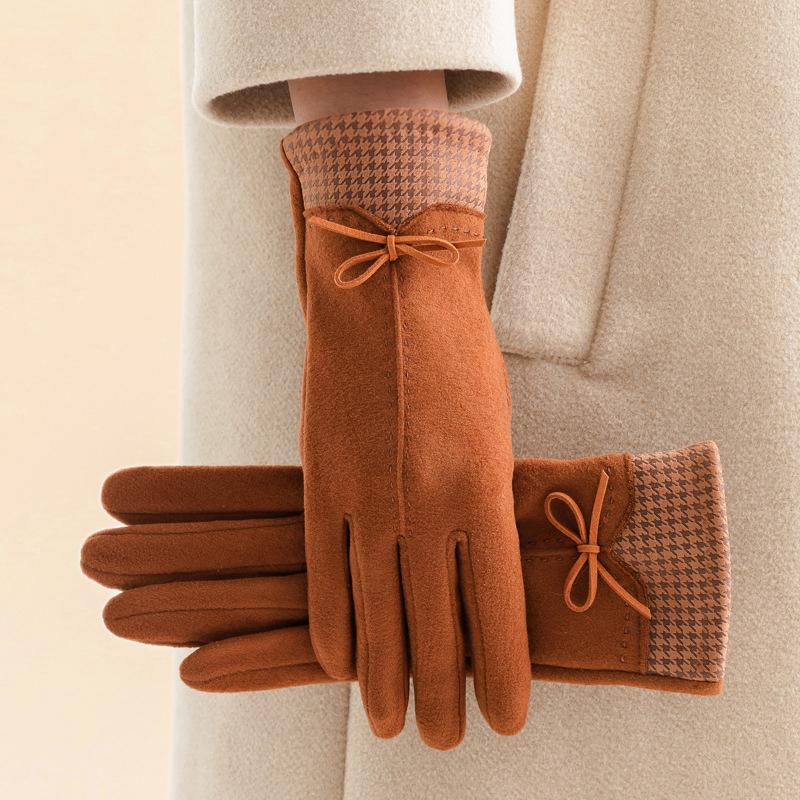 Winter Cashmere Gloves For Women Warm Touch Screen Glove Cold Proof Full Finger Mittens Outdoor Cycling Imitation Cashmere Glove