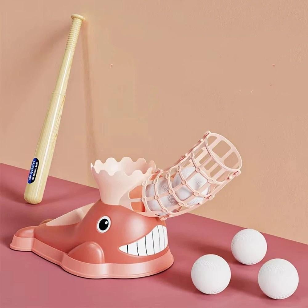 Cartoon Whale Baseball Pitching Machine with Ball Baseball Launcher  Parent-Child Interaction