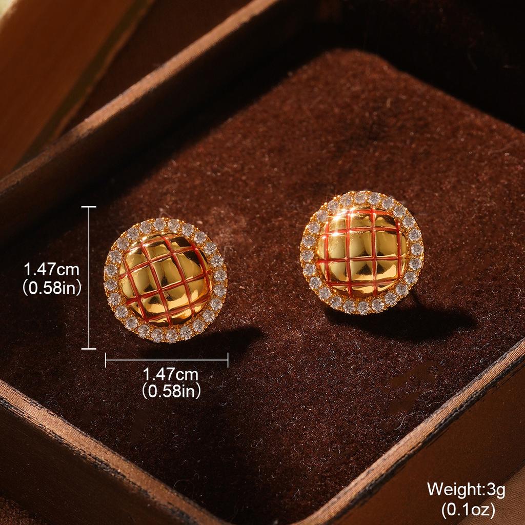 Medieval Painted Series Enamel Earrings Women's Simple Geometric Earrings Pendant ins Wind Folded Retro Silver Needle Jewelry