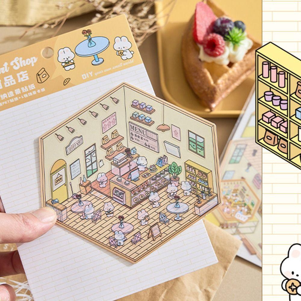 3D Visual Stacking Sticker Decorative Landscaping Stickers Gifts Miniature Scene 3D Stickers