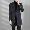 Autumn and Winter New Men's Woolen Coat Medium and Long Suit Collar Cotton Thickened Youth Woolen Coat Men's Coat