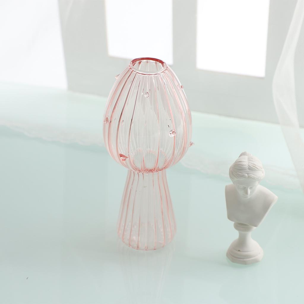 Transparent Glass Mushroom Vase - Home & Garden Hydroponic Planter, Adorable Round Pot for Summer Plants
