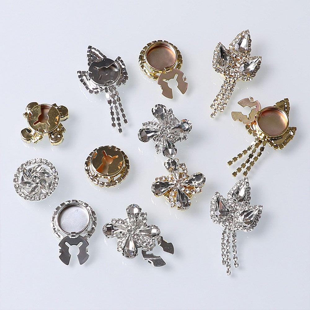 DIY Accessories Rhinestone Button Cover Detachable Clip-On Button  for Shirt Tuxedo Accessories