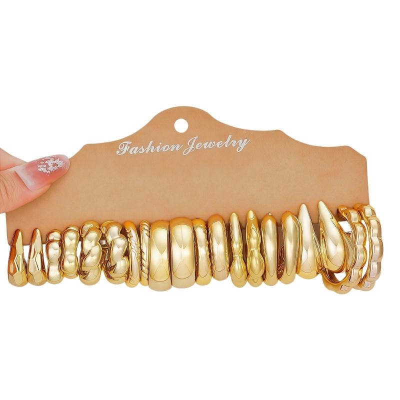 A52E Thick Resin Earrings Modern Abstract Art Inspired Stackable Jewelry Piece