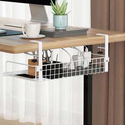 Suporte de Armazenamento Bandeja de Gerenciamento de Cabos Sob a Mesa Grande Capacidade Design Vazado Fácil de Instalar Suporte de Gerenciamento de Cabos Ajustável