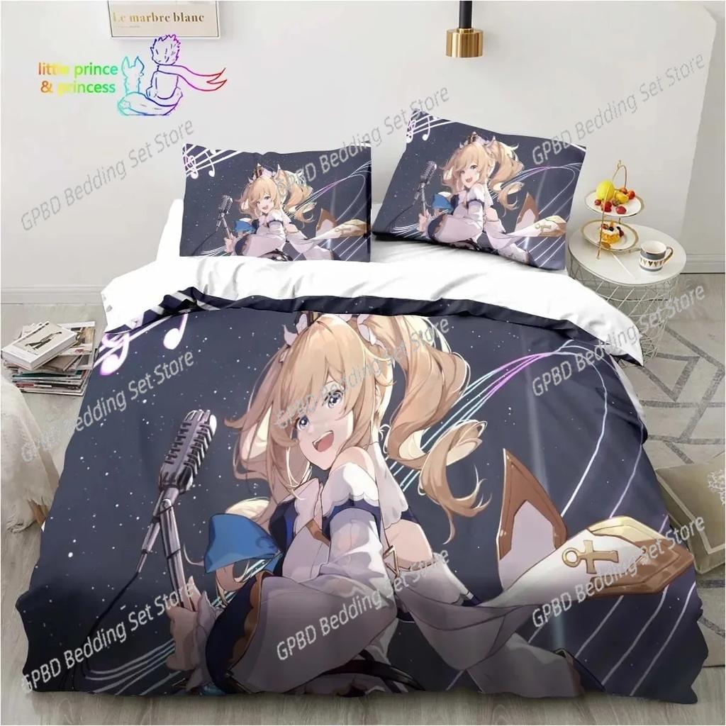 Genshin Impact Anime Printed Bedding Set Bedroom Soft Modern Bedspreads Comefortable Duvet Cover Quilt Cover And Pillowcase
