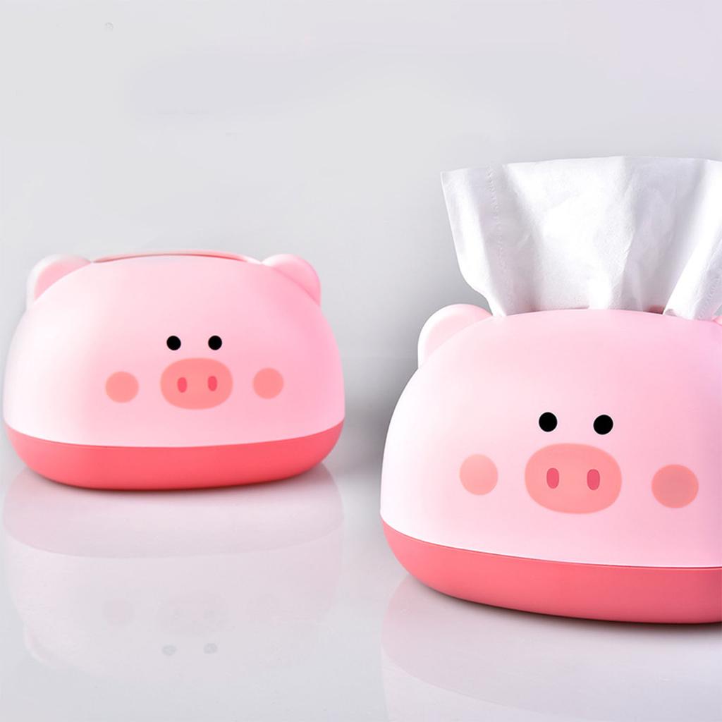 Tissue Box Cover PP Cute Cartoon Animal Desktop Tissue Dispenser Napkin Holder Case for Bathroom