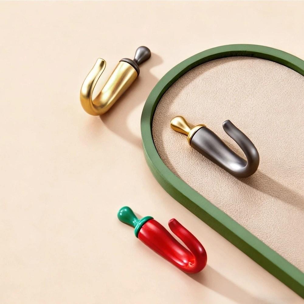 Zinc Zinc Zinc Alloy Wall Hanging Hooks Waterproof Decorative Hooks Chili Clothes Hook Home Storage