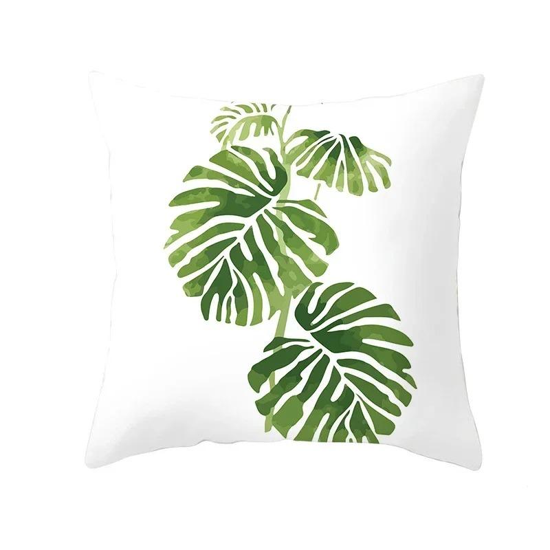 Summer Tropical Plants Summer Green Leaves Pillowcase Bedroom Living Room Sofa Decoration