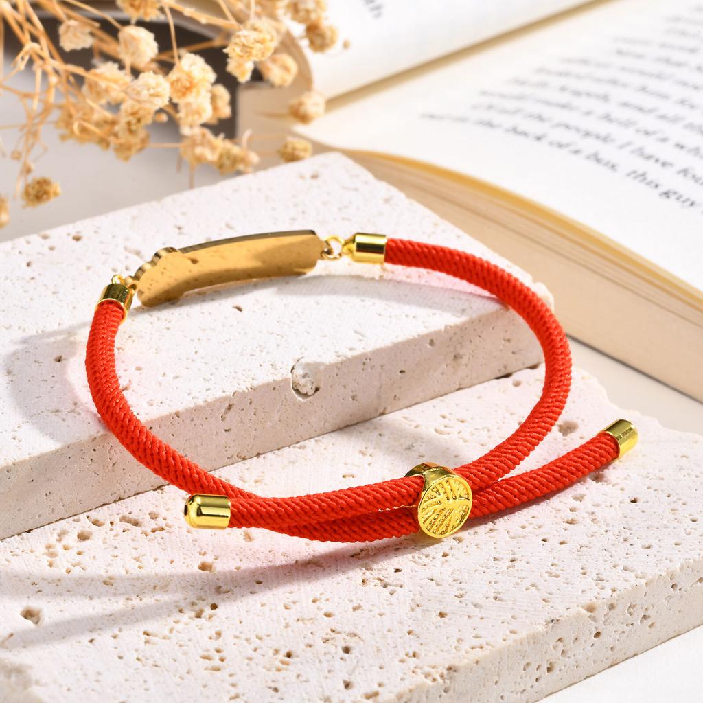 Personalized Baby Name Bracelet, Red String Adjustable,charms Flower Butterfly Stainless Steel Bar ID Bracelet for Kid Child