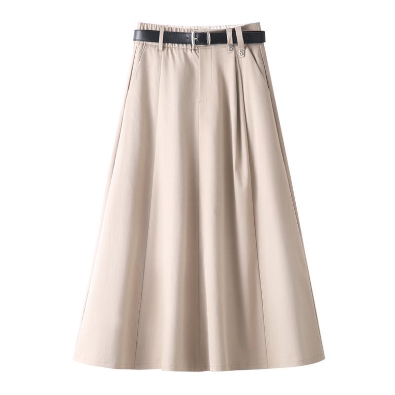 2025 Neuer Damen Roter High-Waist A-Linien Midi Faltenrock - Schlankmachende & Lockere Passform für Frühling und Herbst