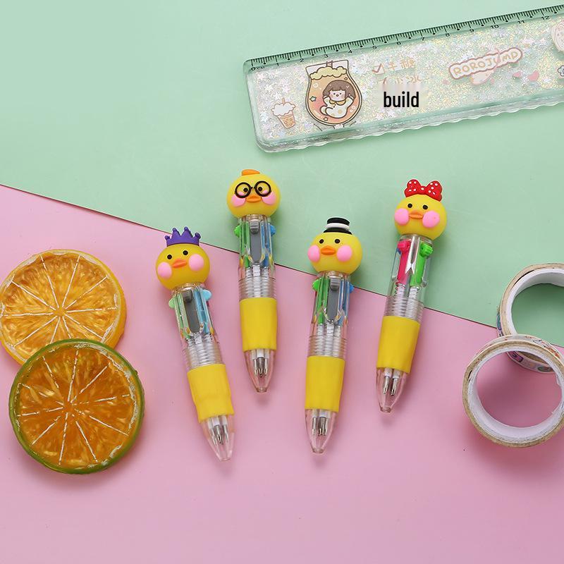 Korean Cute Animal Head 4-Color Click Ballpoint Pen