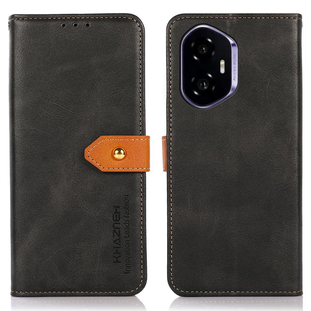 

KHAZNEH For Honor 400 5G (Global) Wallet Phone Case Stand Leather Flip Cover Black