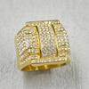 Hip Hop Fu'll Rhinestone Gold Silver Color Ring for Men's Glamour Hip Hop Punk Ring
