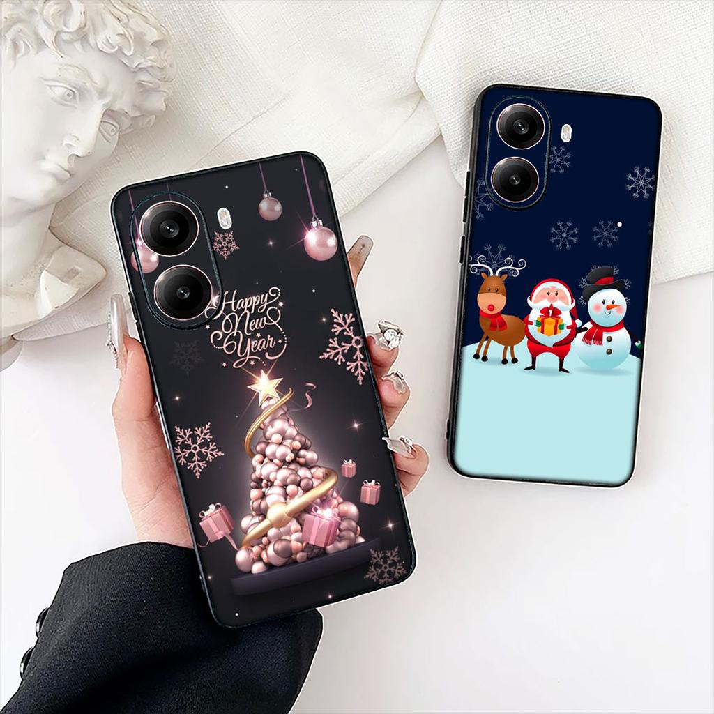 Happy New Year Christmas Tree Deer Cover for Samsung Galaxy A06 A05 A14 A50 A51 A52 A12 A13 A23 A70 A07 A25 A26 A72 A56 Case